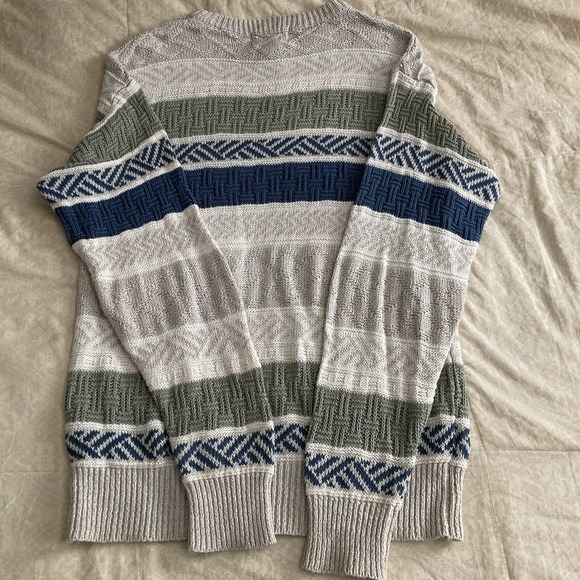 INC Linen/Cotton Blend Striped Textured Sweater Cozy Men Small/Women Medium - Picture 5 of 12